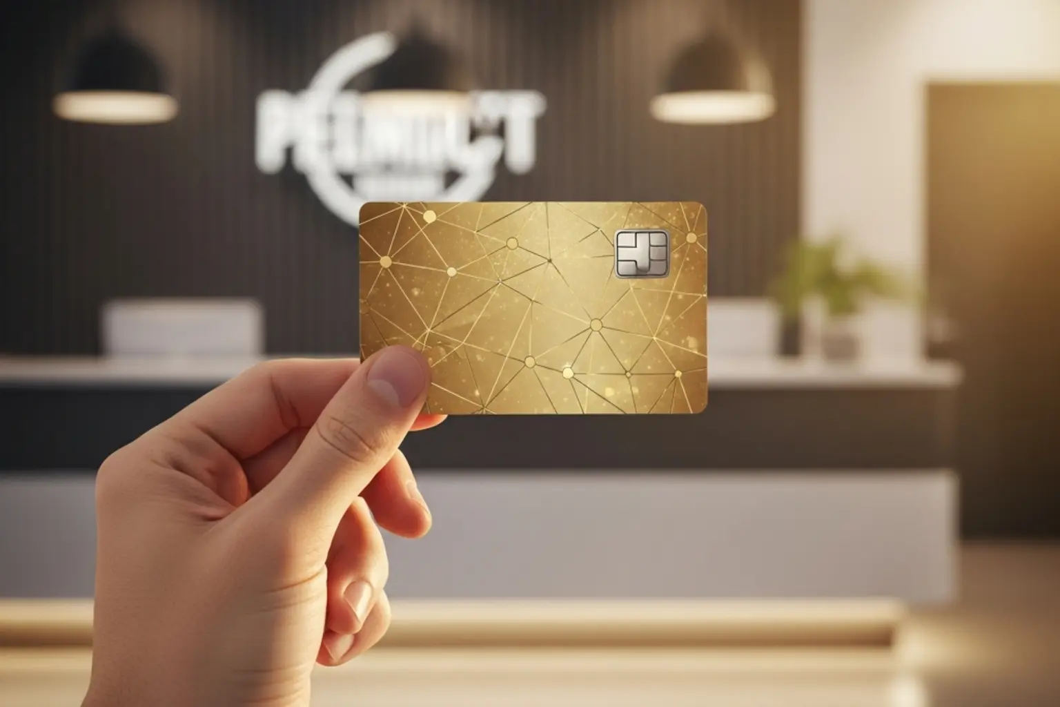 Premium-Mitgliedskarte für Treueprogramm in eleganter Hand