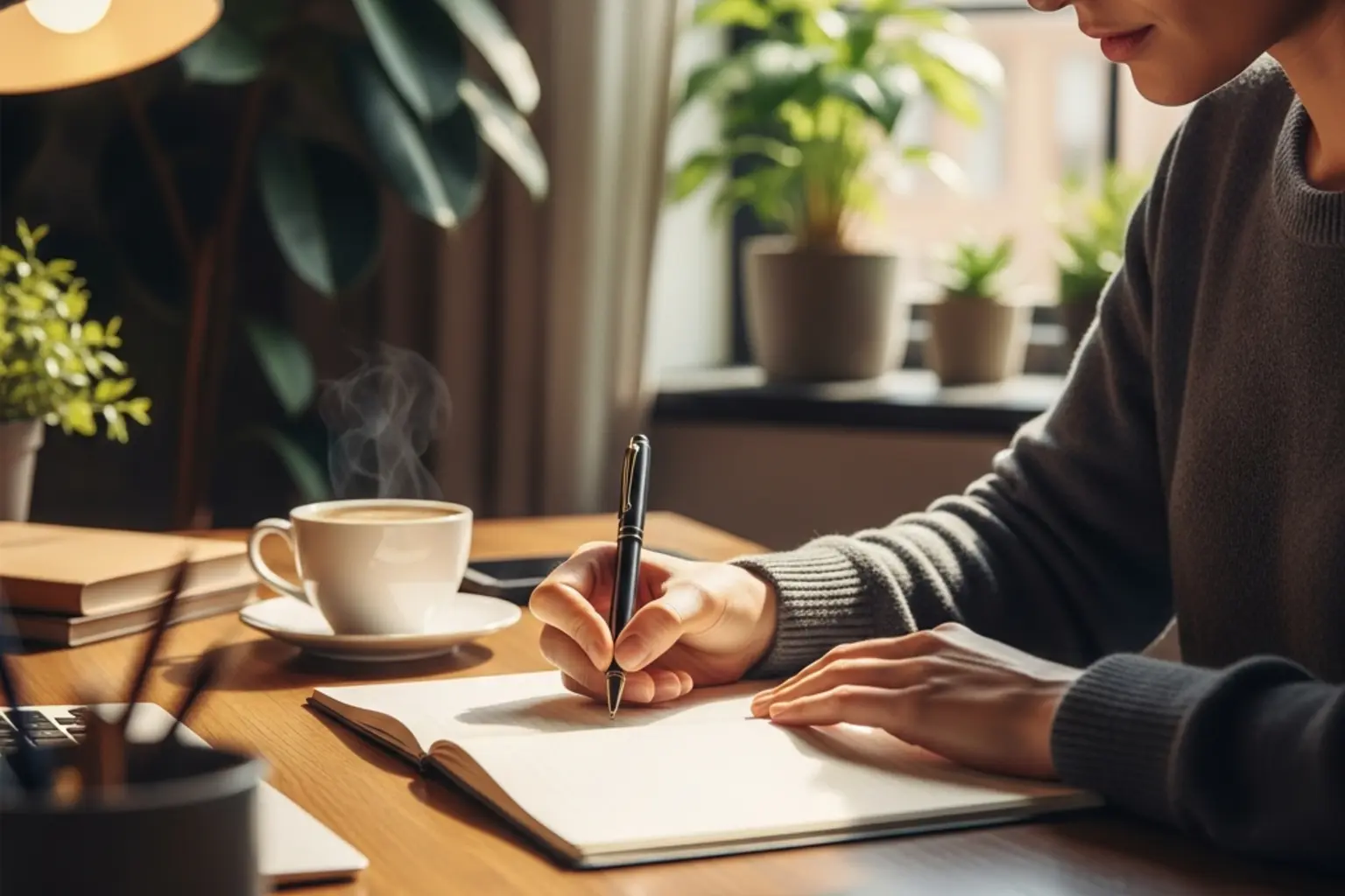 Person setzt sich Grenzen beim Wetten mit Notizblock und Stift
